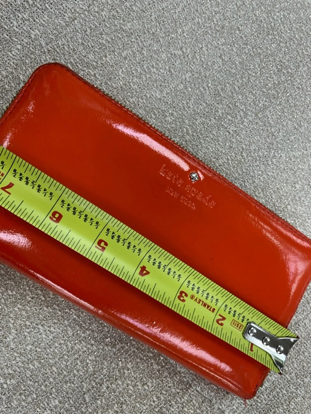 kate spade Patent Orange Zip Phone Wallet